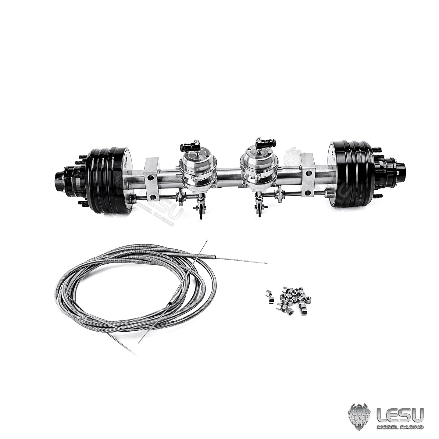 LESU Metal Brake and Parking Axle Non-driven Axle for 1/14 RC Trailer A0053 DIY Model Remote Control Tractor Truck Vehicle