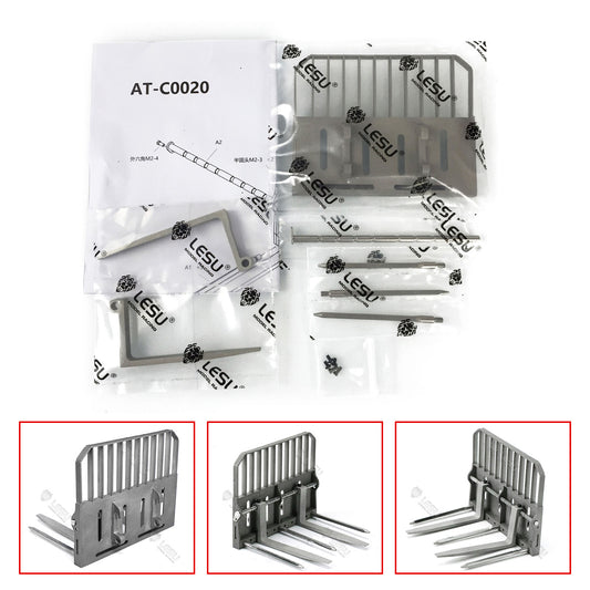 11.11 Flash Sale LESU Metal Fork Bucket Sweeper Brush Cleaner Ripper Scarifier Hay Clamp for 1/14 RC Hydraulic Skid Steer Loader DIY Model B0008 A0008