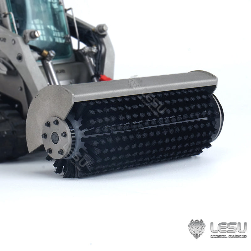 Sweeper Brush Cleaner For 1/14 LESU RC Hydraulic Skid Steer Loader Bobcat Model