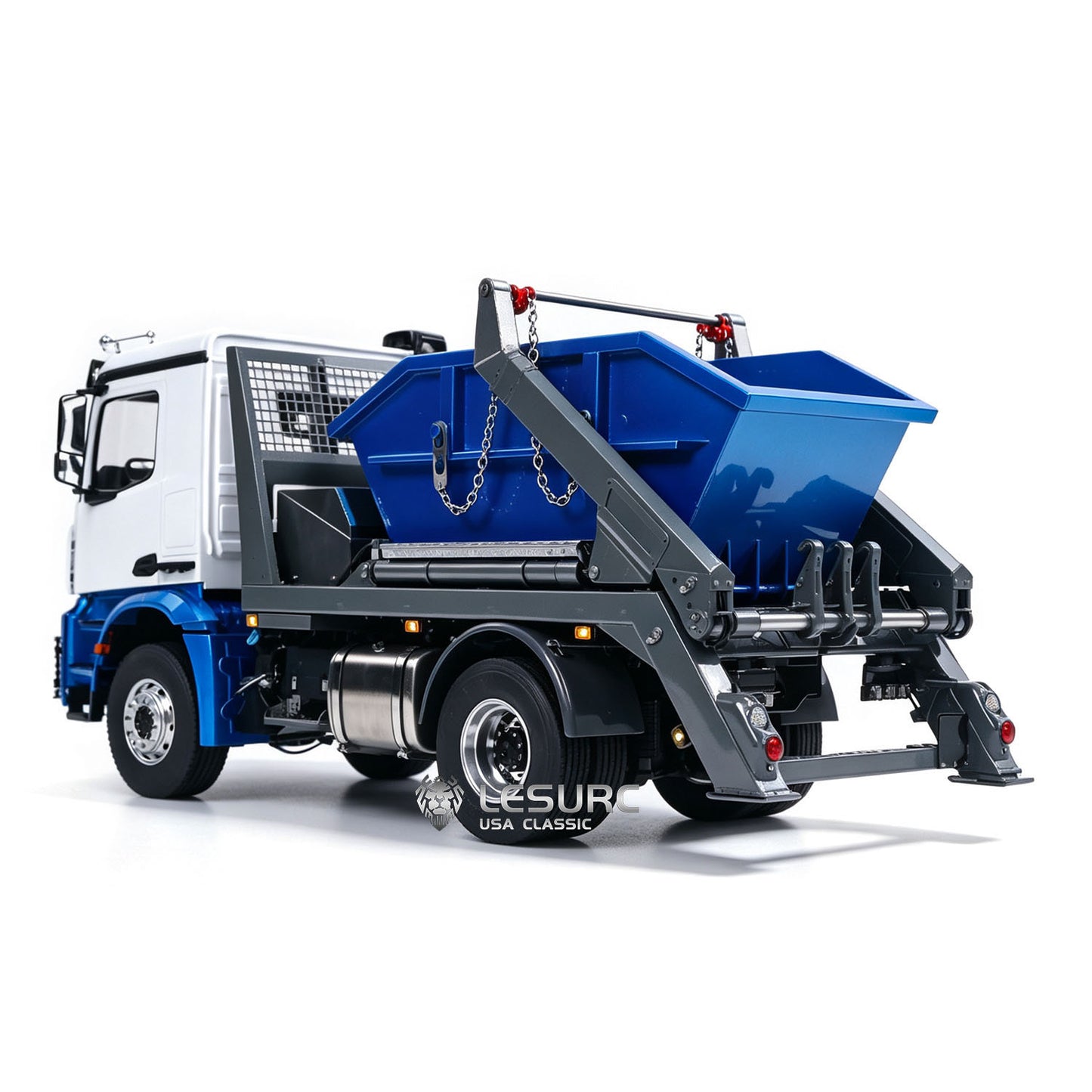 LESU 1/14 4X4 Skip Loader 3Speed 3363 MetalChassisRC Hydraulic Swing Arm Garbage Dump Truck Light Sound Hub Reduction Axle