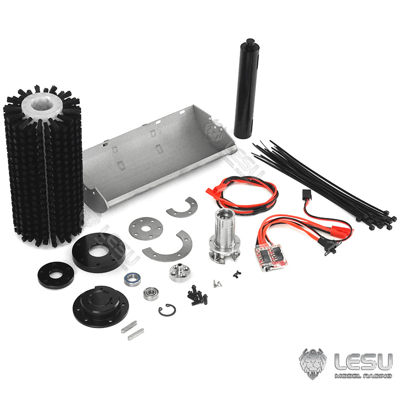 11.11 Flash Sale LESU Metal Fork Bucket Sweeper Brush Cleaner Ripper Scarifier Hay Clamp for 1/14 RC Hydraulic Skid Steer Loader DIY Model B0008 A0008