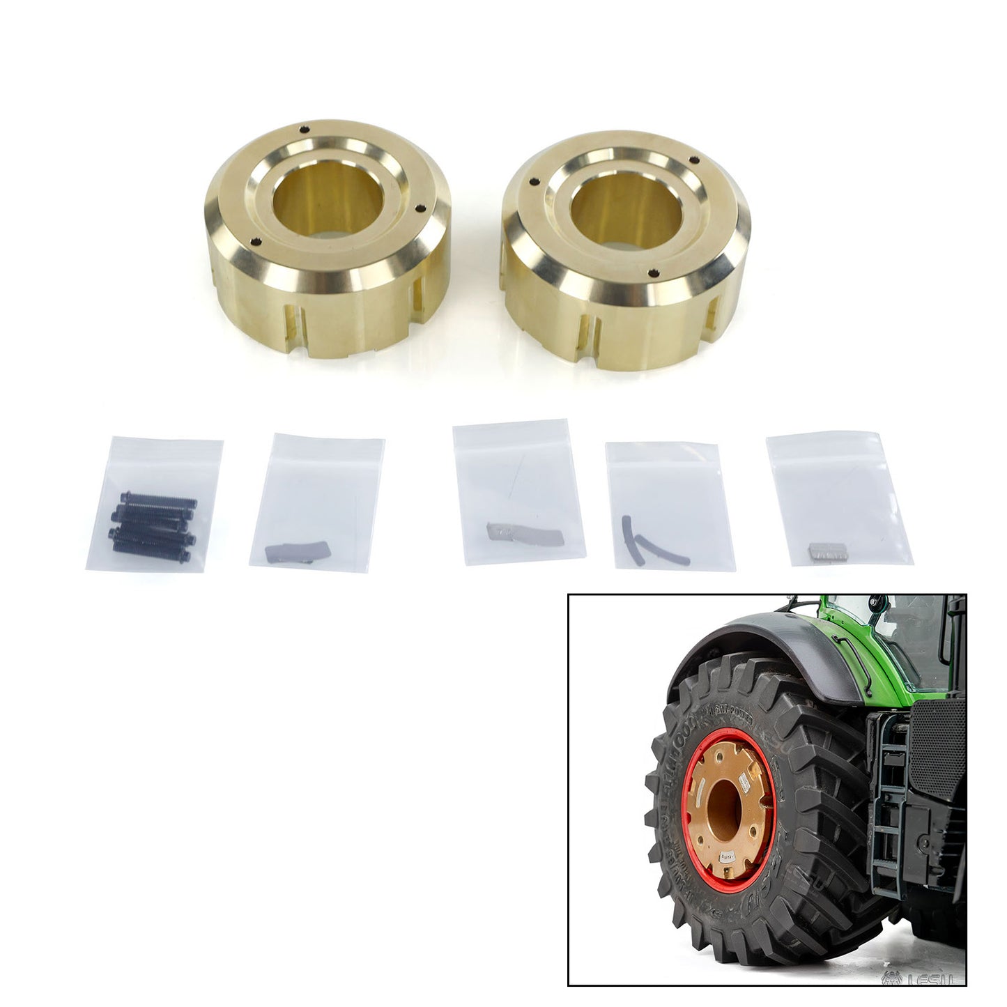 Brass Front Weight Increasing Module Counterweight for LESU 1/14 Hydraulic RC Tractor AOUE 1050 Farm Truck DIY Agricultural Car