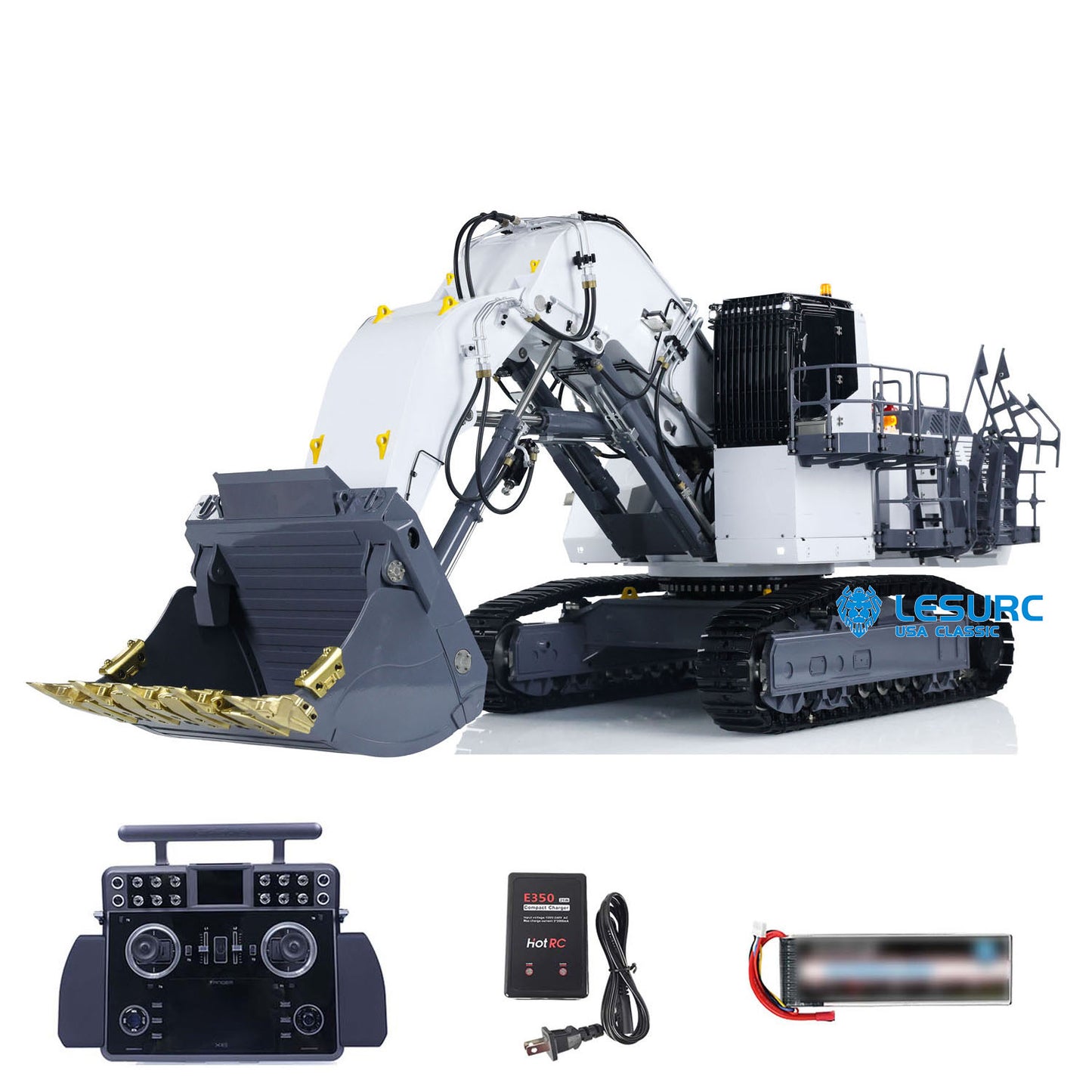LESU Aoue 9150 1/14 Metal RC Digger B0010 Hydraulic Excavator with Dual Pump Lifting Ladder 5CH Valve Light System for Scale Machinery Enthusiast