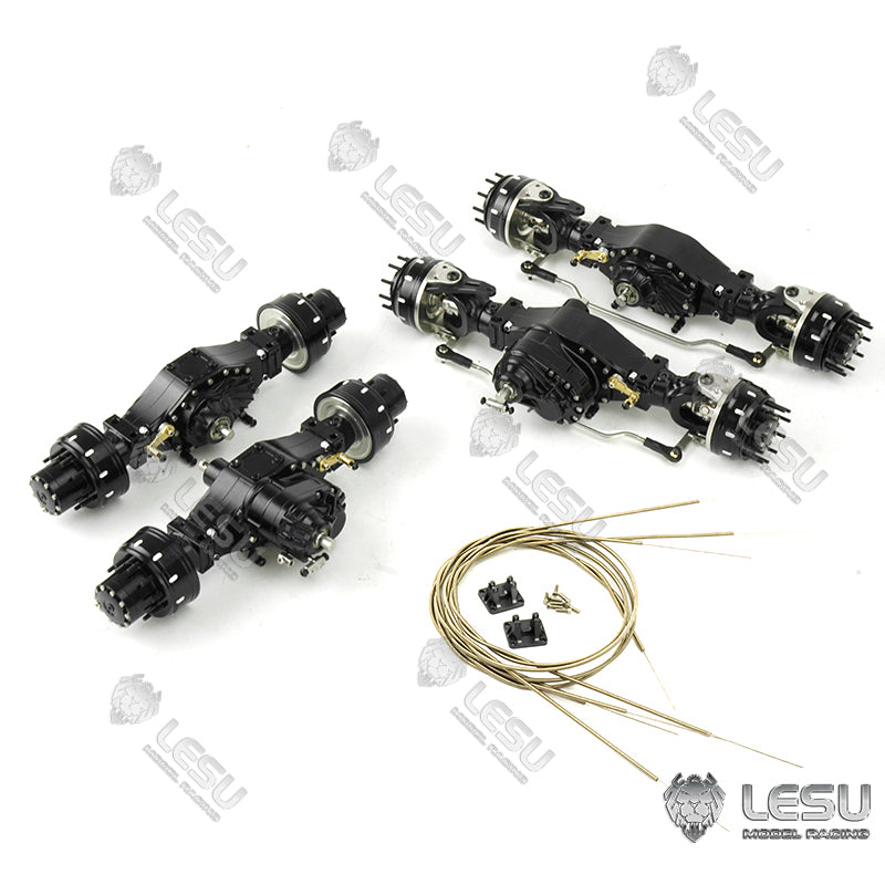 LESU 6*6 8*8 Front Rear Reduction Wheel Axle Shaft Differential for 1/14 Scale Remote Controlled Truck Model Spare Parts