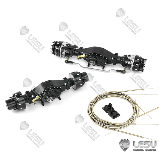 LESU Metal Front Rear Wheel Reduction Axle Differential for 4*4 6*6 8*8 1/14 Scale Radio Controlled Tractor Truck Model