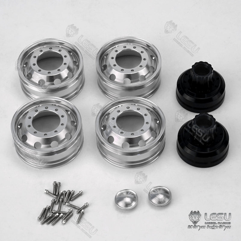 1/14 RC LESU Metal Rear Wheel Hub for FH12 FH16 Tractor Truck Axle Hex Car Model Replacements Accessories Spare Parts