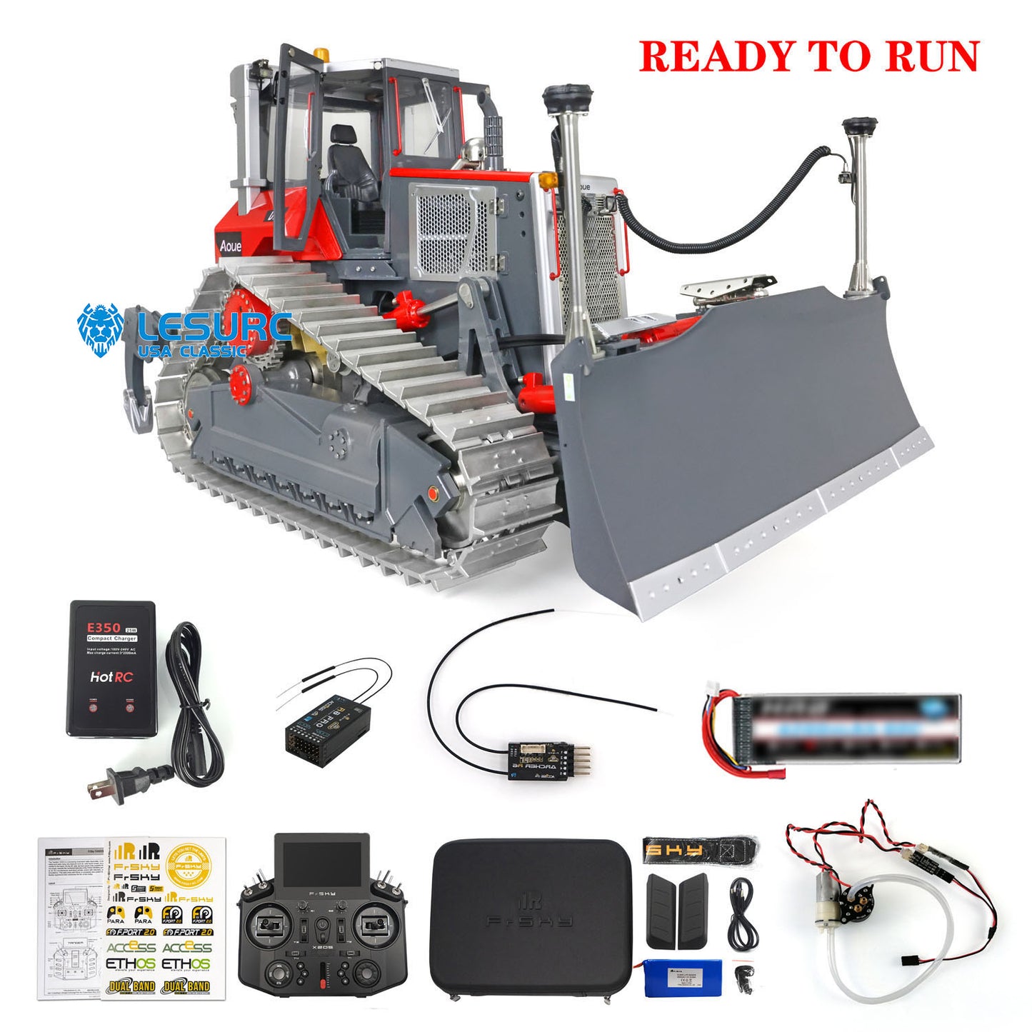 1/14 LESU Crawler Dozer Bulldozer RC RTR Model Aoue-DT60 Hydraulic Painted Assembled W/ TandemX20 Controller Motor ESC Light Sound