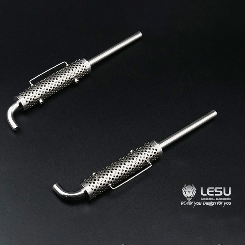 LESU 1/14 Scale 1pair Metal Chimney Spare Part Suitable for TAMITA DIY American Car Radio Control Truck RC Vehicle Model Accessory