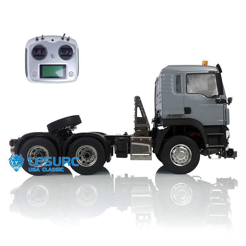 LESU Radio Controlled 1/14 Scale Metal 6*4 Chassis DIY Spare Parts TGS Tractor Truck Model Winch Warning Lights Accessories