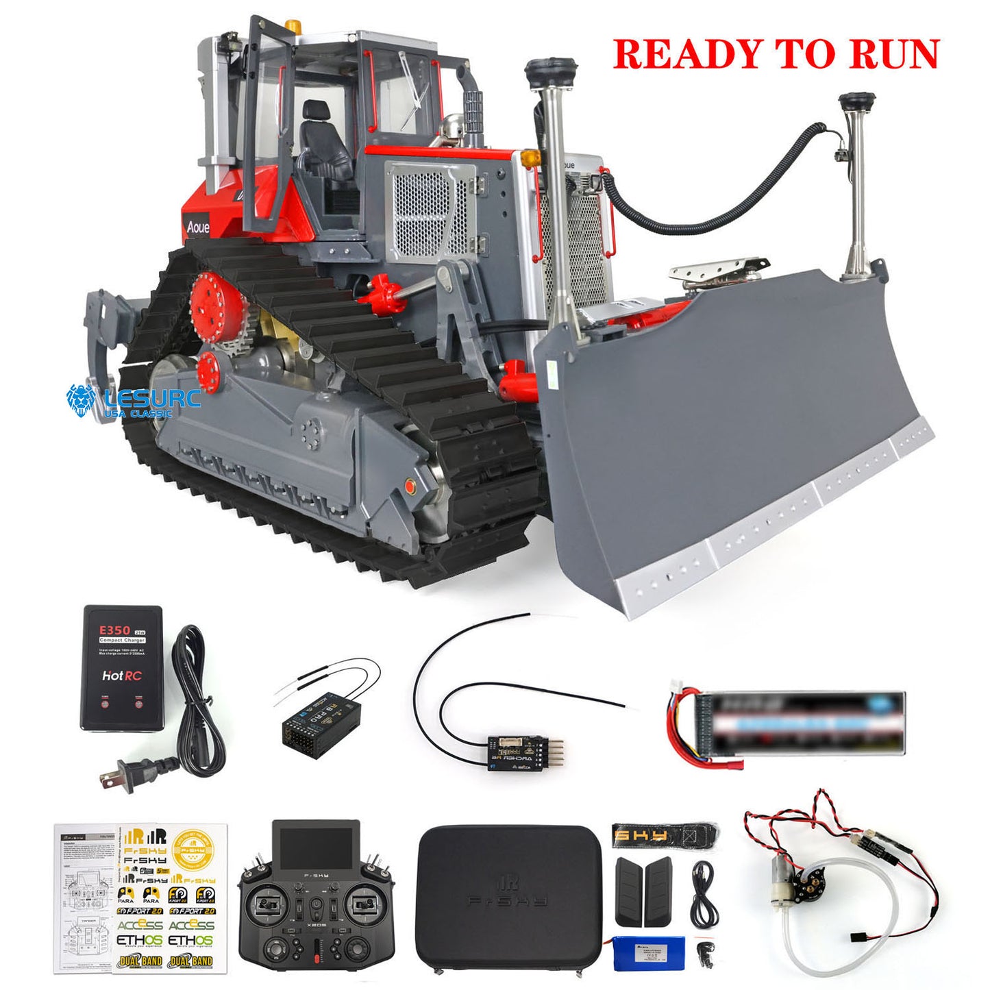 1/14 LESU Crawler Dozer Bulldozer RC RTR Model Aoue-DT60 Hydraulic Painted Assembled W/ TandemX20 Controller Motor ESC Light Sound