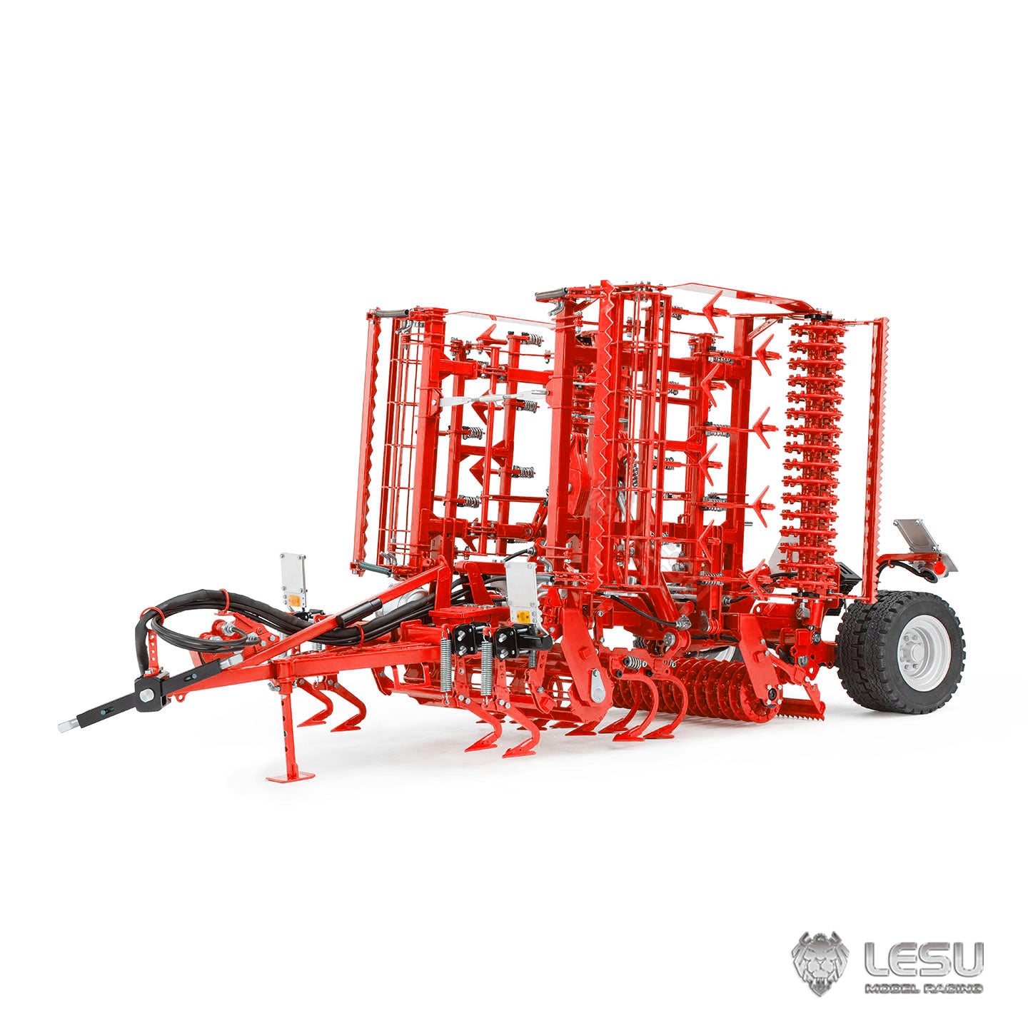 IN Stock LESU Metal 1/14 RC Tractor Truck AOUE 1050 4x4 Hydraulic Farm vehicle K500 Seedbed Pre-sowing Soil Preparation Planter Plough Light Sound