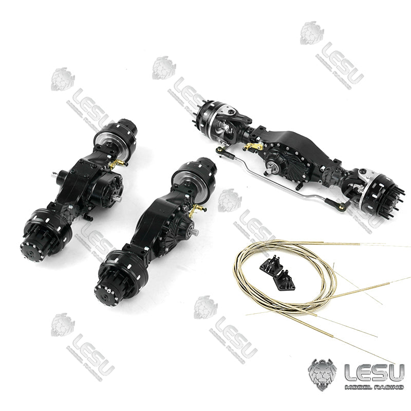 LESU Metal Front Rear Wheel Reduction Axle Differential for 4*4 6*6 8*8 1/14 Scale Radio Controlled Tractor Truck Model