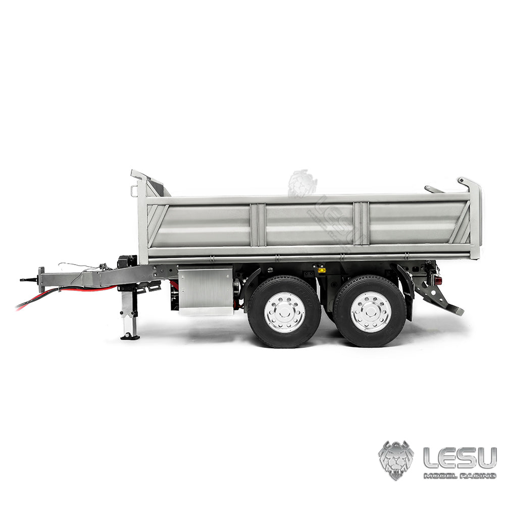 LESU 2-Axle Metal 1/14 RC Hydraulic Full Trailer Remote Control Self-dumping Truck Model DIY Car Optional Versions KIT