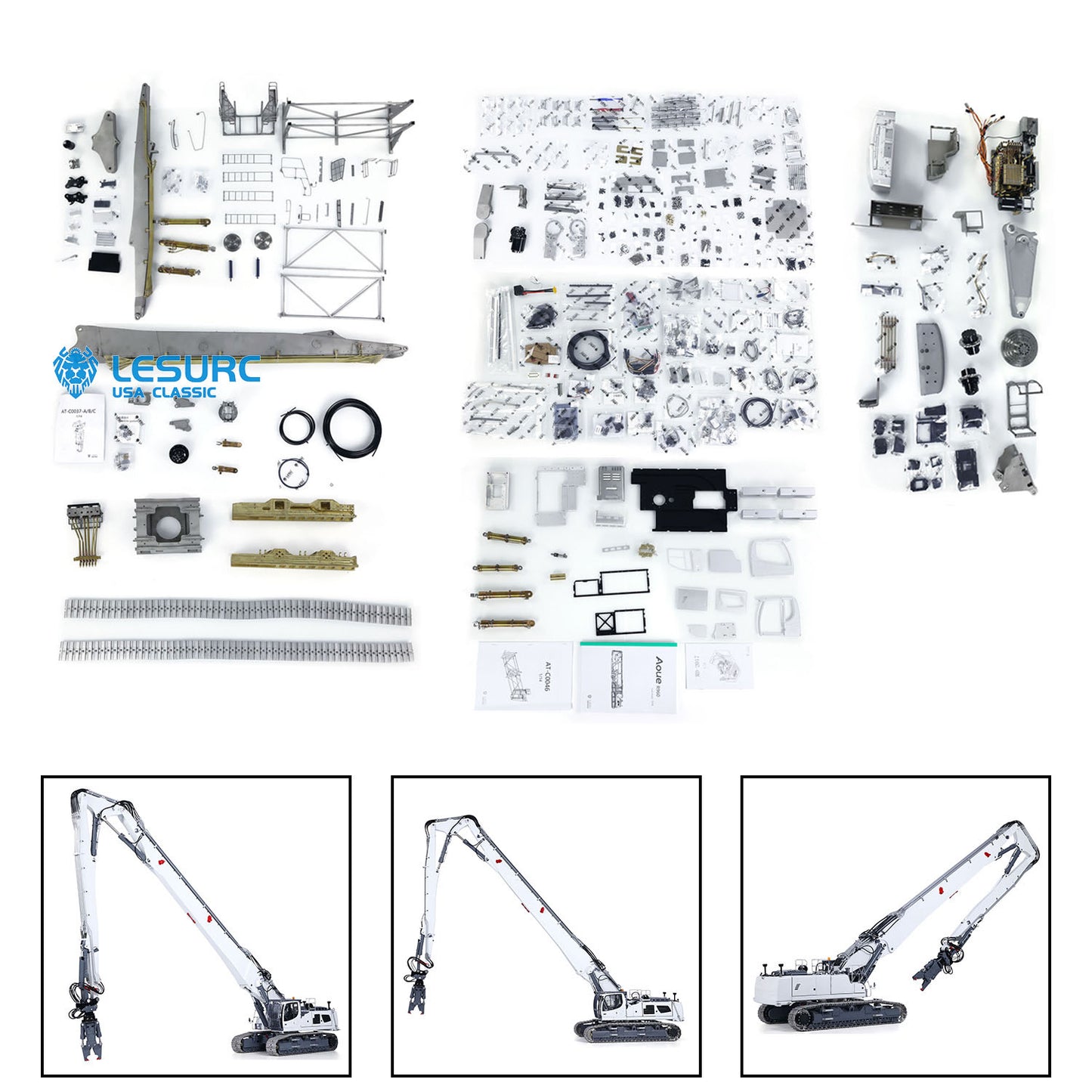 LESU Metal 1/14 RC Full Hydraulic Excavator LR960 KIT DIY Demolition Arm Heavy Digger Model Engineering Vehicle Unassembled