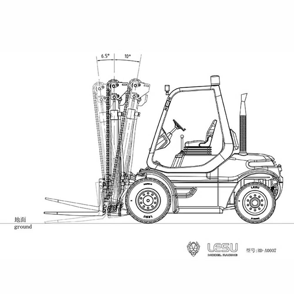 LESU Remote Control 1/14 Hydraulic Forklift RC Transfer Construction Truck Model With ESC Motor Servo Light Sound System