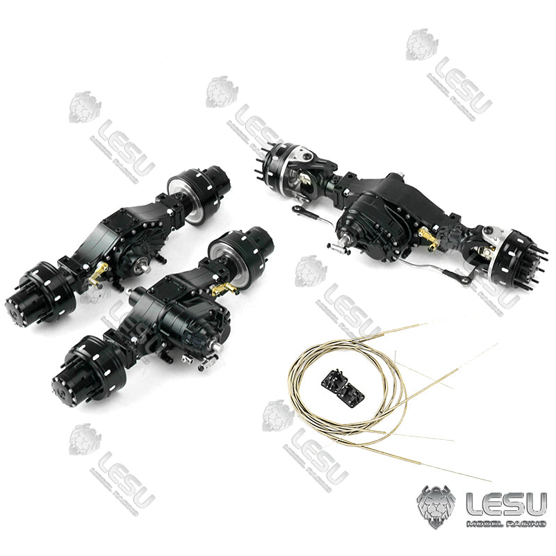 LESU 6*6 8*8 Front Rear Reduction Wheel Axle Shaft Differential for 1/14 Scale Remote Controlled Truck Model Spare Parts