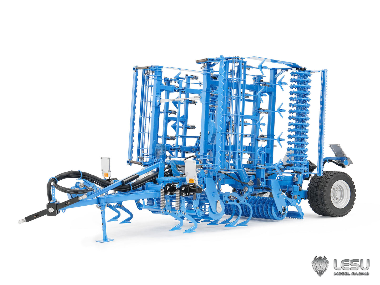 Metal LESU K500 Seedbed Pre-sowing Soil Preparation Machine Planter Plough for 1/14 RC Hydraulic Farm Tractor AOUE 1050 Model