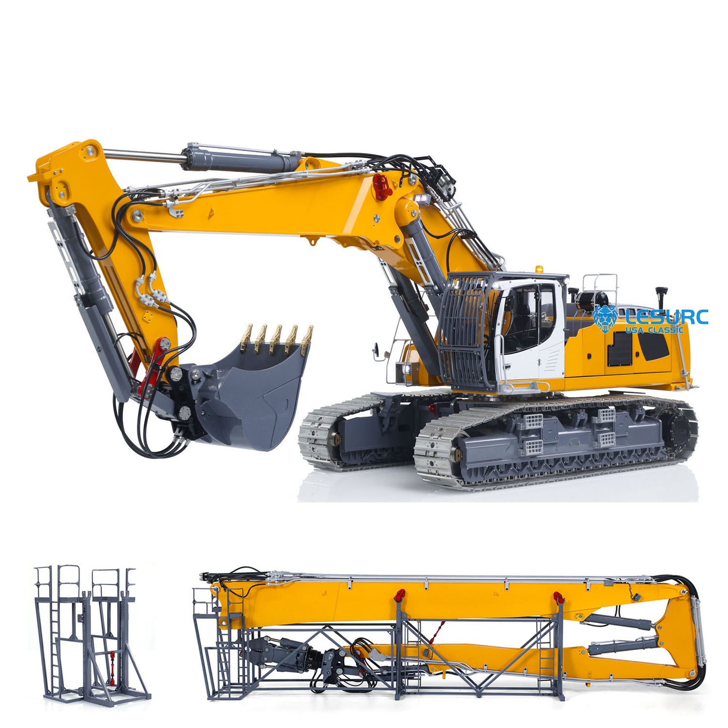 LESU Aoue 960 Demolition Digging Arm Digger 1/14 RC Full Hydraulic Excavator Engineering Vehicle Model 13CH Valve Pump Lights