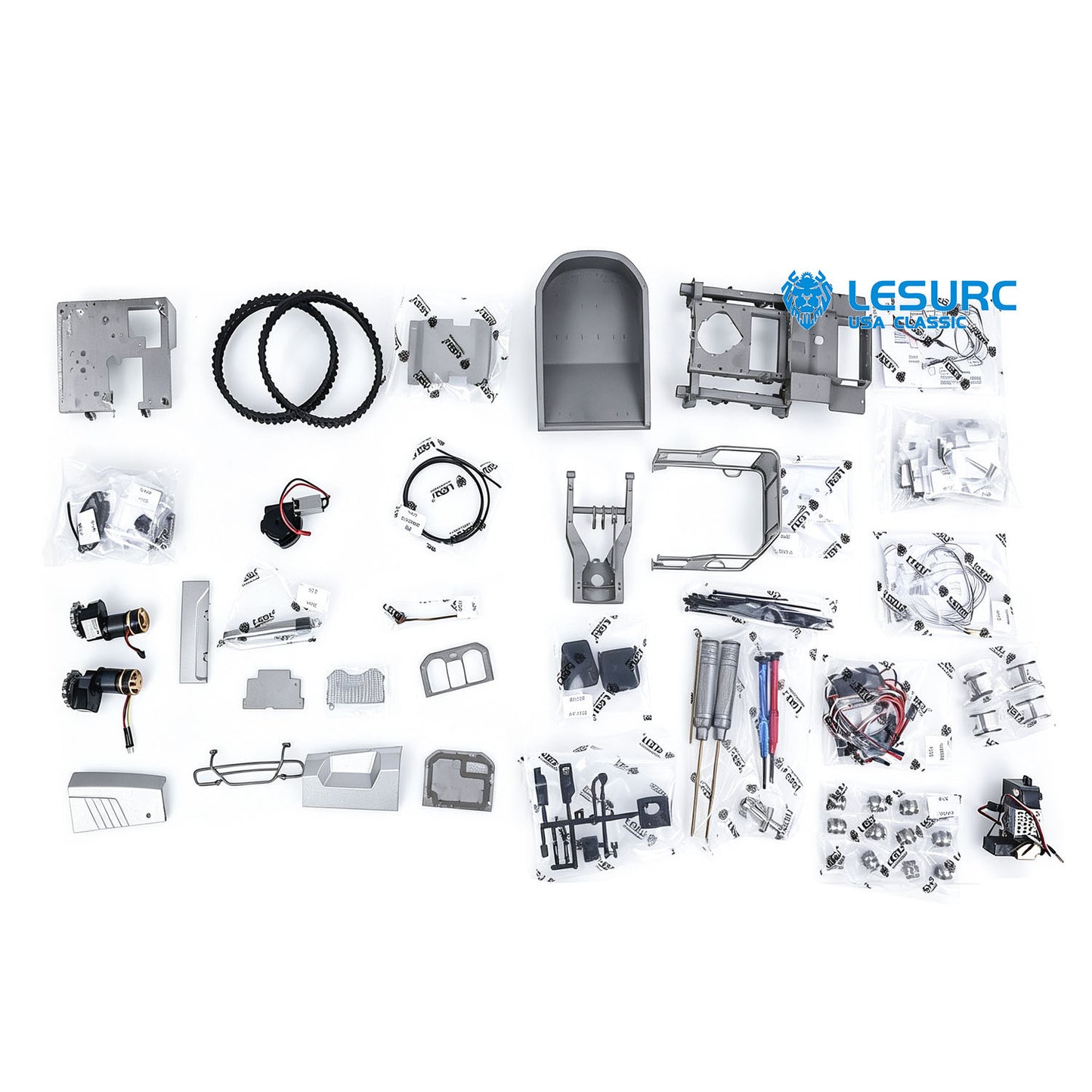 1/14 Hydraulic Remote Control Tracked Dumper KC300HR-5 Unpainted KIT LESU Metal RC Tipper Model Light Sound System No Battery