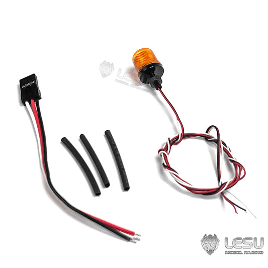 US STOCK LESU 1Pair Rotating Warning Light Telltale Lamp Suitable for TAMIYA 1/14 Scale RC DIY Radio Control Tractor Truck Model Car Parts