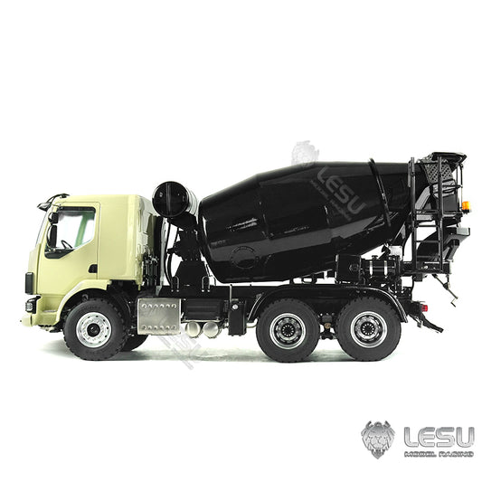 LESU 1/14 6x6 VO RC Metal Concrete Car Mixer Truck Remote Control Vehicles Model Lights 2Speed Transmission Box Diff Lock Axles