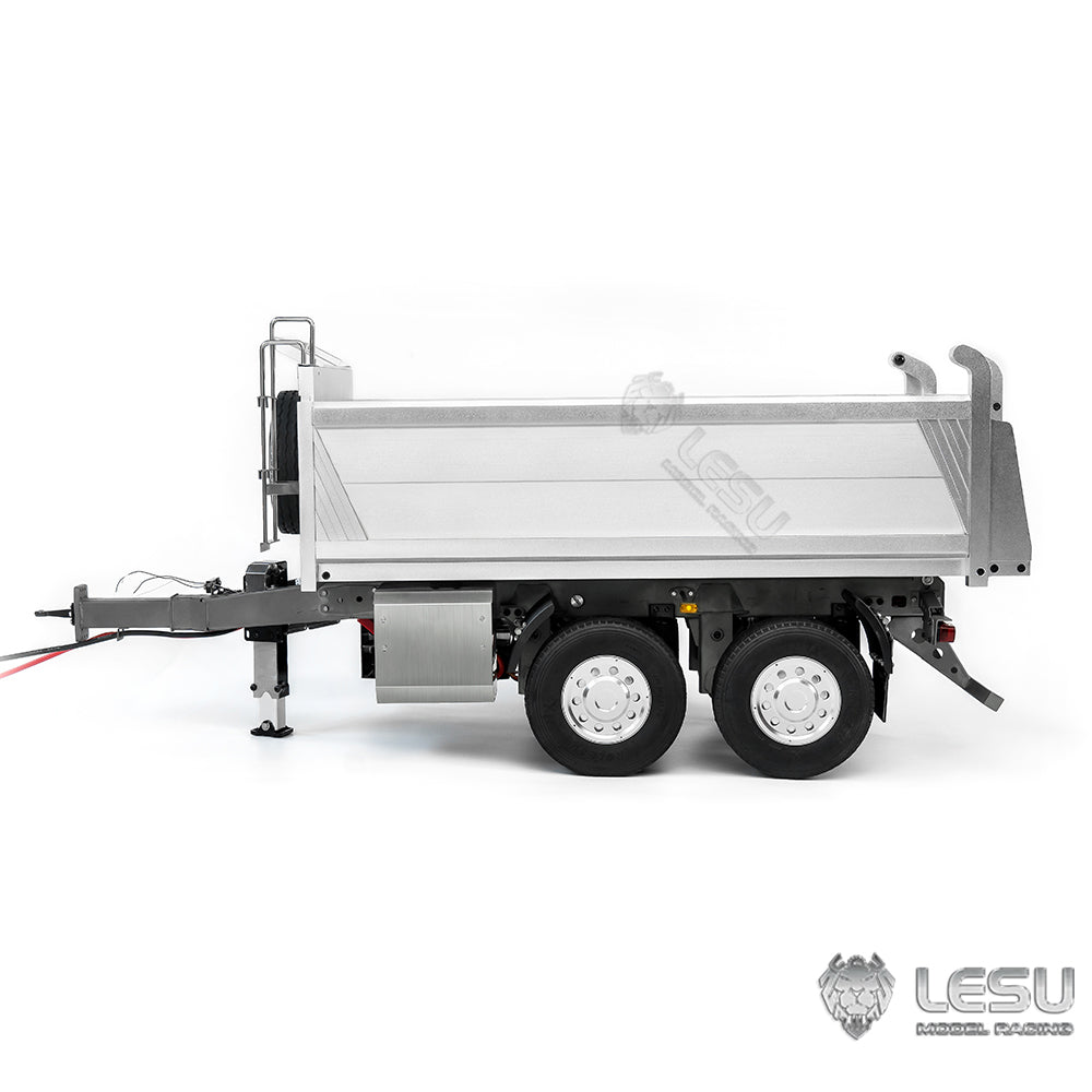 LESU 2-Axle Metal 1/14 RC Hydraulic Full Trailer Remote Control Self-dumping Truck Model DIY Car Optional Versions KIT