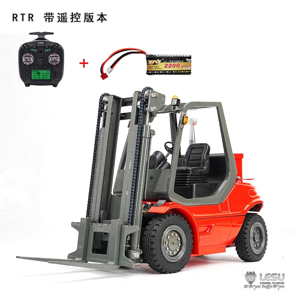 LESU 1/14 RC Hydraulic Forklift A0002 RTR Metal Remote Control Fork Transfer Car Light Sound Battery Flysky ST8 Radio 2CH Valve