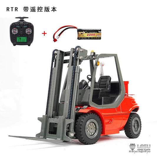 LESU 1/14 RC Hydraulic Forklift A0002 RTR Metal Remote Control Fork Transfer Car Light Sound Battery Flysky ST8 Radio 2CH Valve