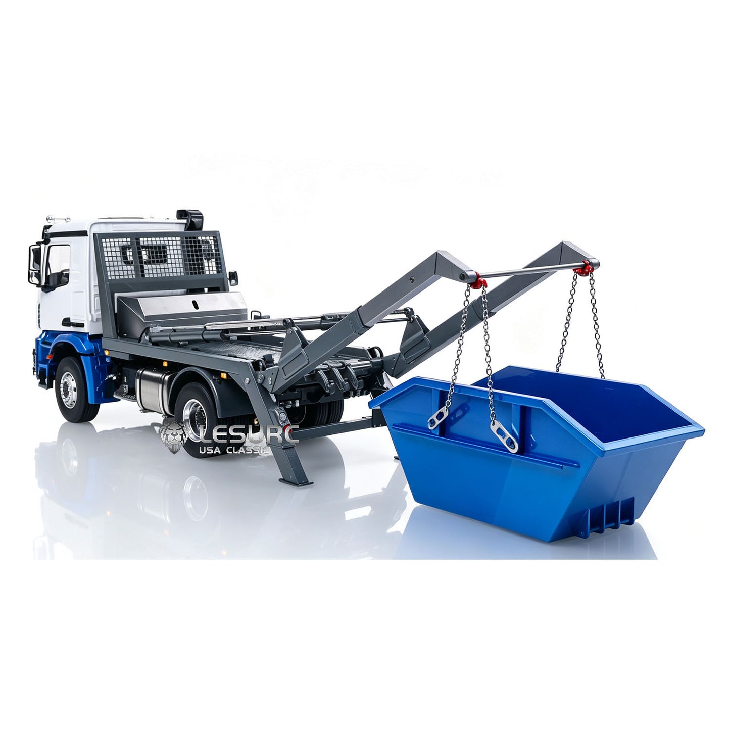 LESU 1/14 4X4 Skip Loader 3Speed 3363 MetalChassisRC Hydraulic Swing Arm Garbage Dump Truck Light Sound Hub Reduction Axle