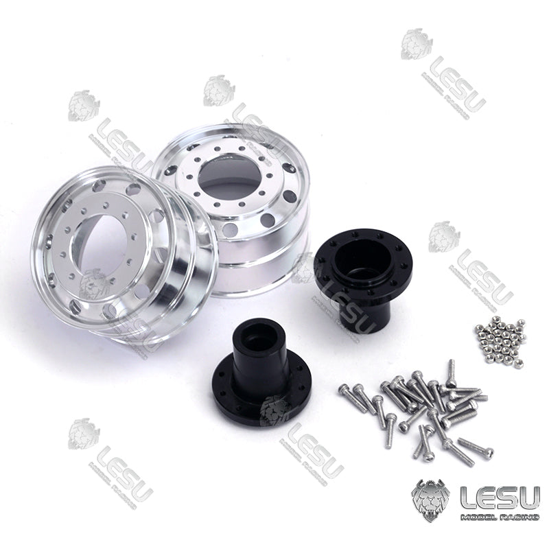 LESU Metal Wide Front Rear Wheel Hub Flange Tire Parts Suitable for 1/16 RC Tractor Truck Radio Controlled Trailer Dumper