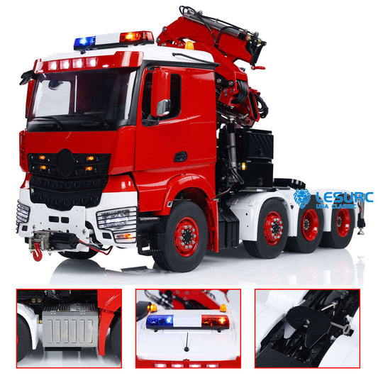 LESU 8x8 1/14 RC Hydraulic Crane Remote Control Tractor Truck Fly Jib Cars Hobby Model PNP/RTR Upgraded Ver