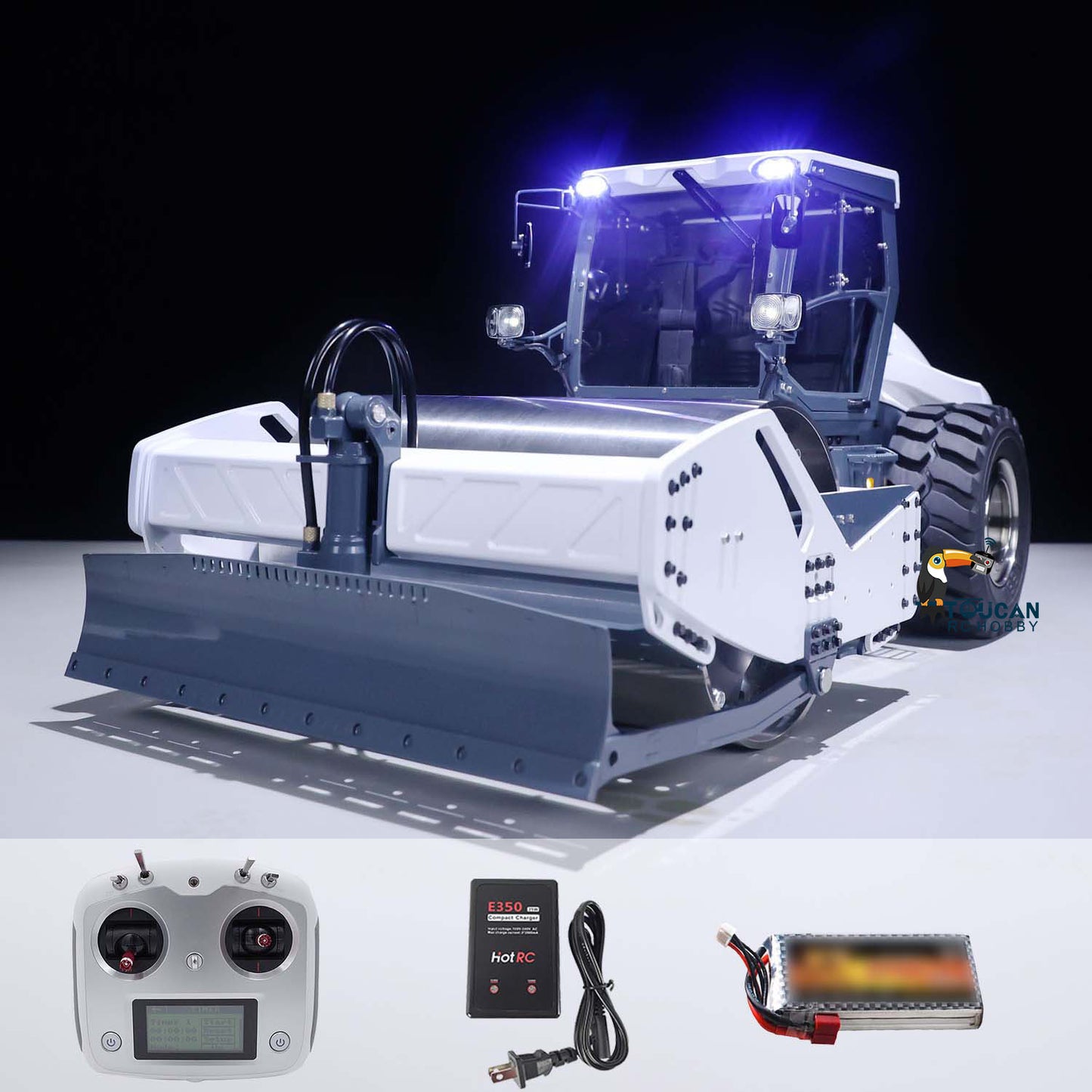 LESU 1/14 Metal Hydraulic Remote Control Road Roller Aoue-H13i Construction Car Model With I6S Radio System E350 Charger