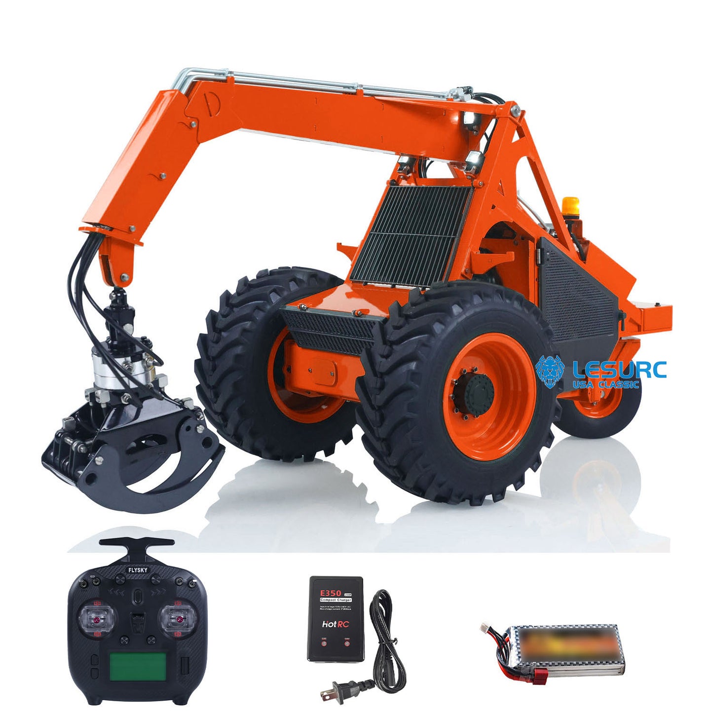 TOUCAN 1/14 RC Hydraulic Log Loader LESU AOUE 225A Remote Control Sugarcane Loader Grabber 4CH Valve RTR Model Battery Radio