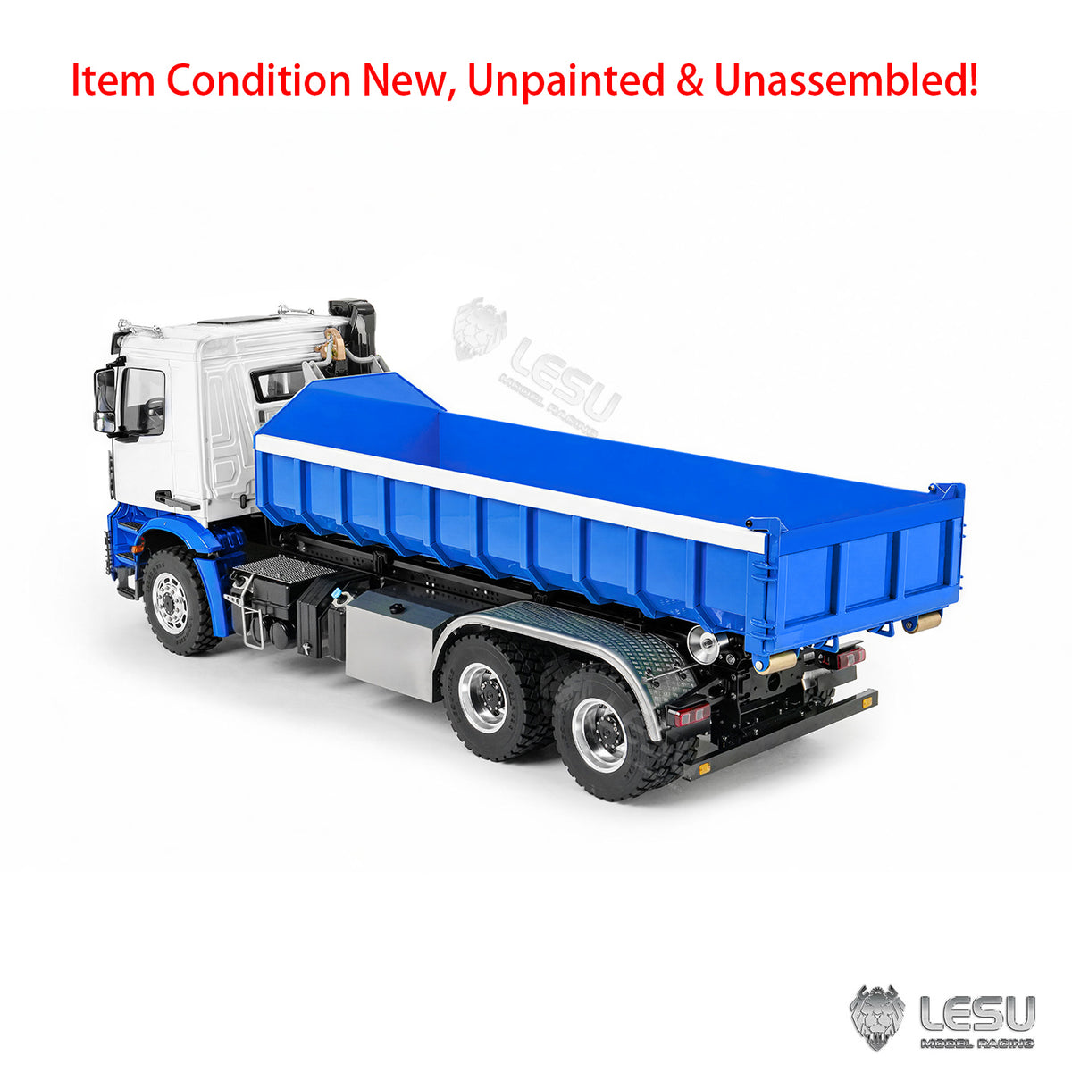 LESU Z0092 1/14 6x6 RC Hydraulic Roll Off Dump Truck with Telescopic Hook Lift Metal Chassis 3 Speed Gearbox Light Sound System
