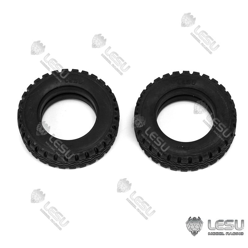 1 Pair Front Rear Wheel Tyres Wheel Hubs for 1/14 Scale LESU Remote Control Metal Hydraulic Forklift DIY Model Car Parts