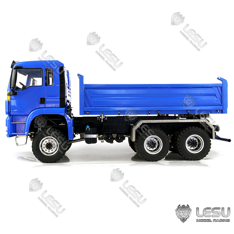 LESU 1/14 Scale Remote Controlled TGS Three-way Transmission Dumper Truck Hydraulic Model W/ Lights Sound System Motor ESC Cab