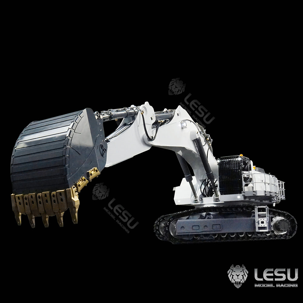 1:14 LESU AOUE 9150 RC Metal Tracked Painted Hydraulic Excavator Double Oil Pumps Heavy Backhoe Shovel W/ Light ESC Servo Motor