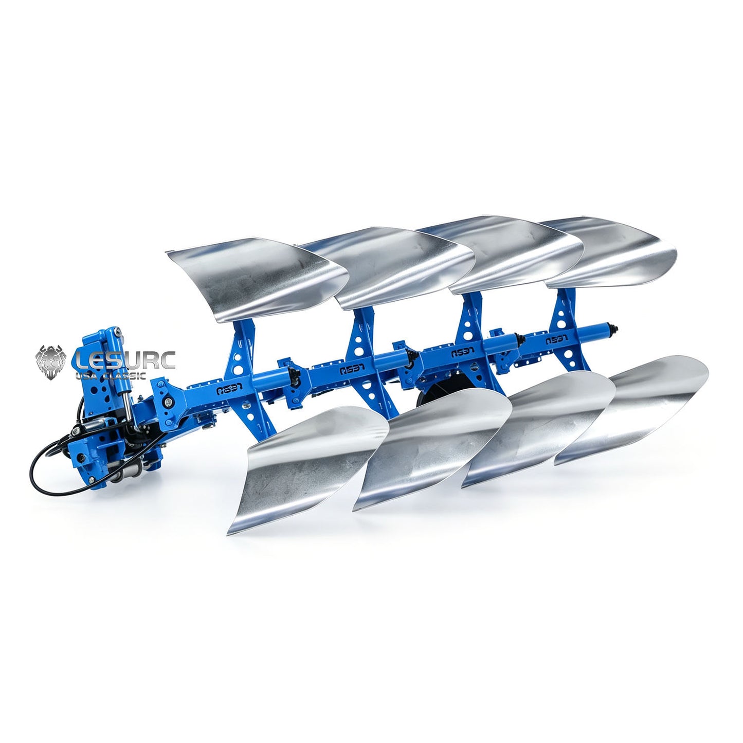 LESU C0072 1/14 Metal Hydraulic Mounted Reversible Plow Upgrade Attachment for AOUE 1050 RC Walking Tractor Agricultural Vehicle Model