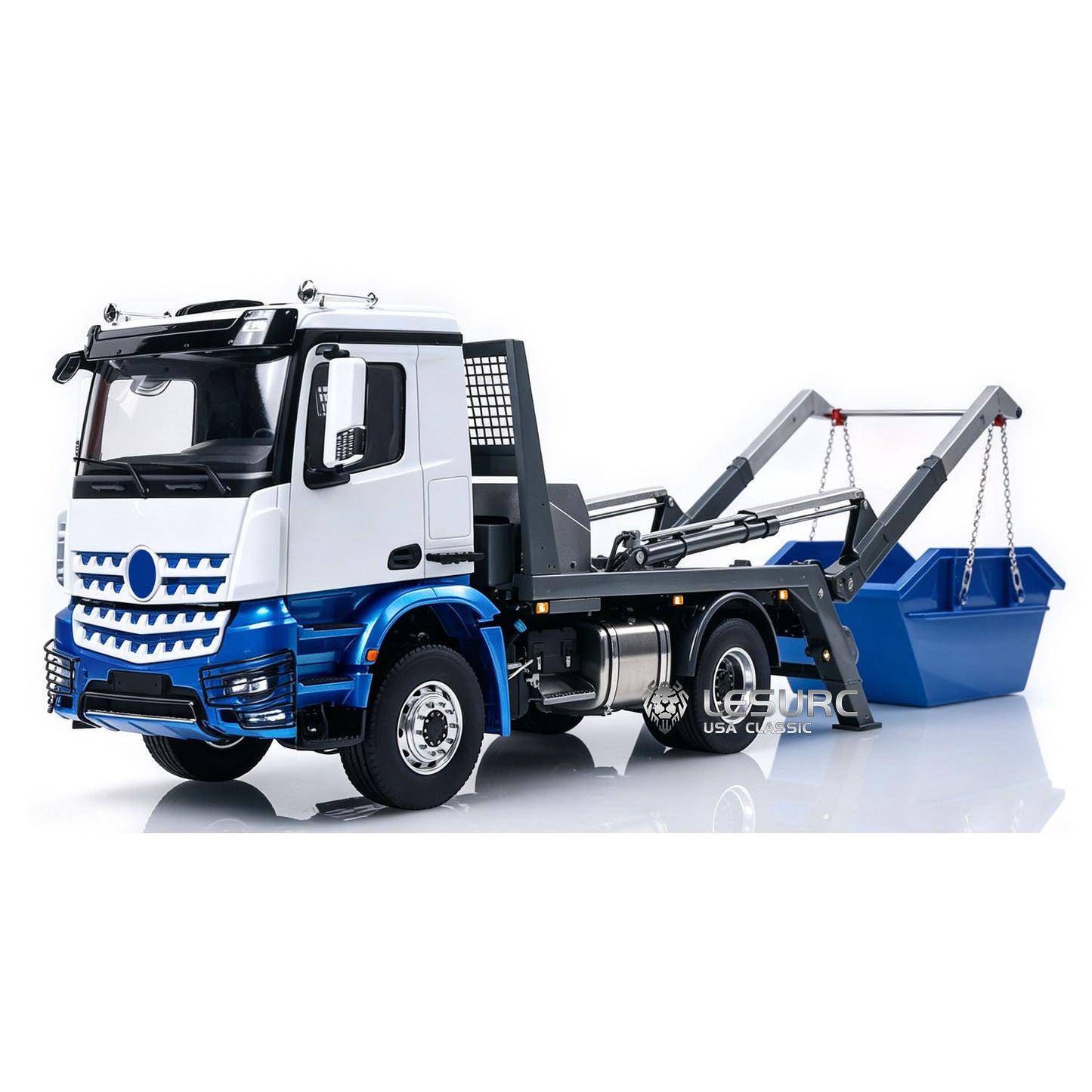 LESU 1/14 4X4 Skip Loader 3Speed 3363 MetalChassisRC Hydraulic Swing Arm Garbage Dump Truck Light Sound Hub Reduction Axle