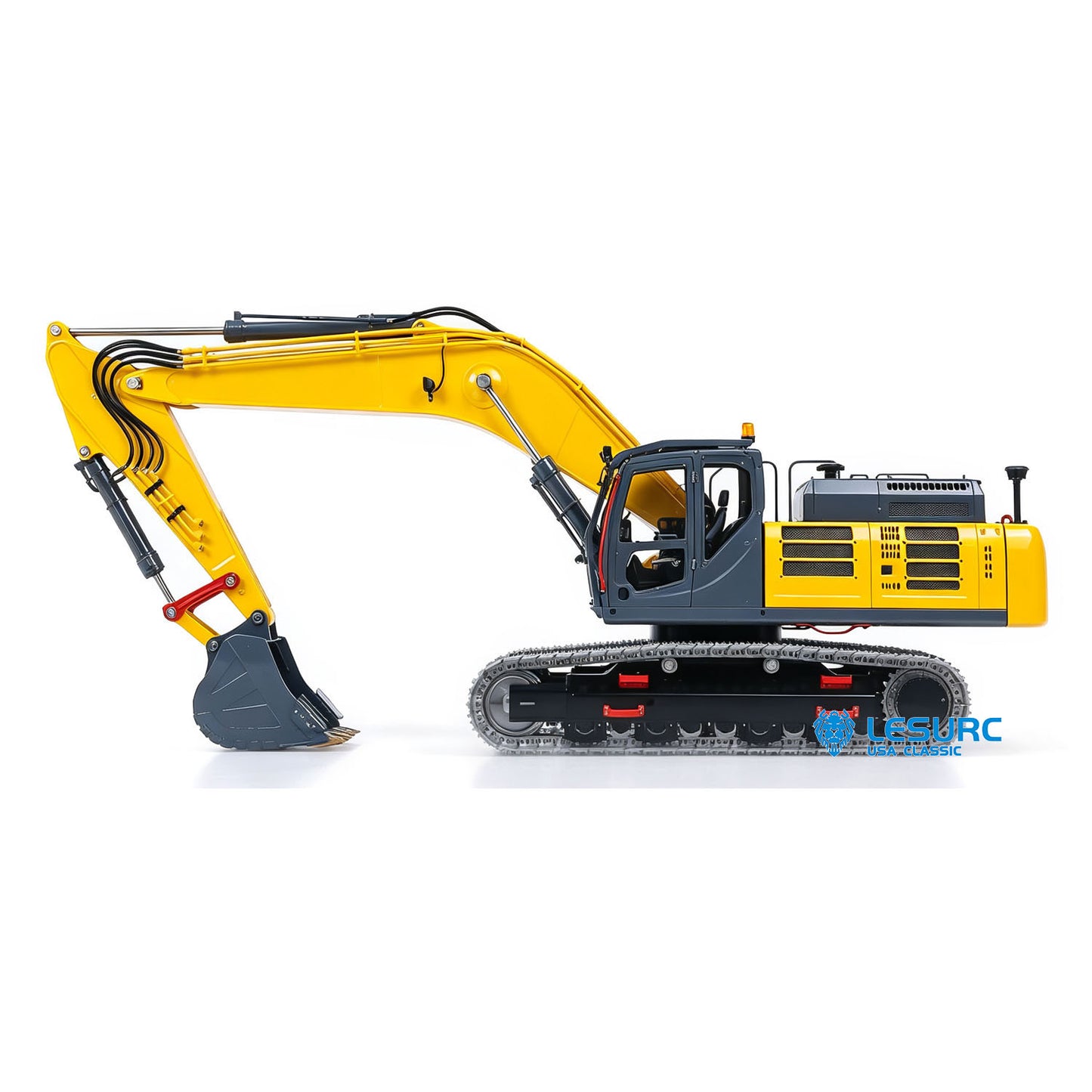 LESU SK500 1/14 Metal Remote Control Hydraulic Excavator B0018 RC Digger with 6 Ways Valve Light System for RC Construction Hobbyists