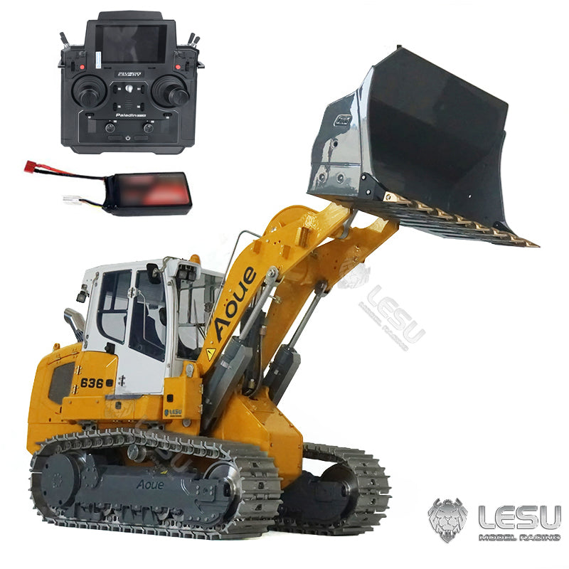 LESU 1/14 Metal Hydraulic Tracked 2CH Valve RC Painted Loader W/ PL18EVLITE Radio Servo ESC Decals Light Sound System Motor