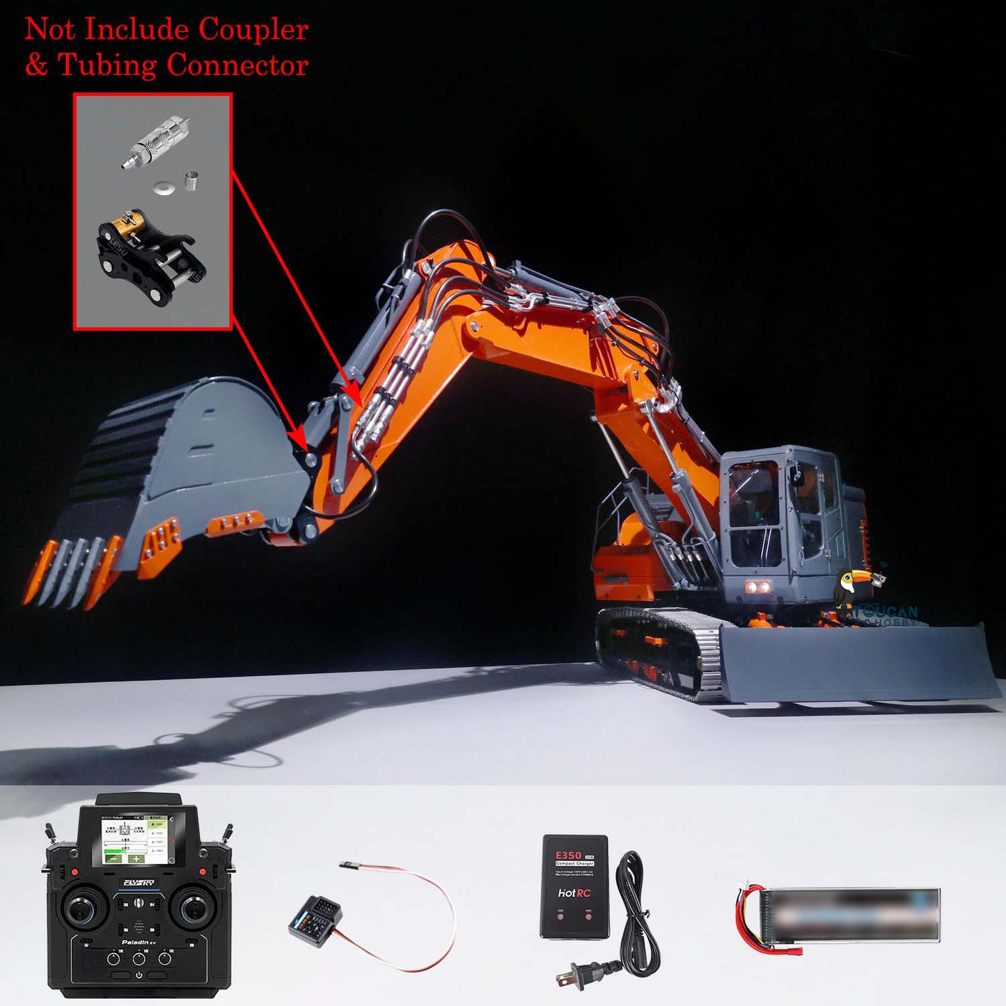 LESU 1/14 Metal RC Hydraulic Excavator Tracked 3 Arms Aoue ET26L With PL18EV Radio System GPS Assembled Diggers Vehicle Model