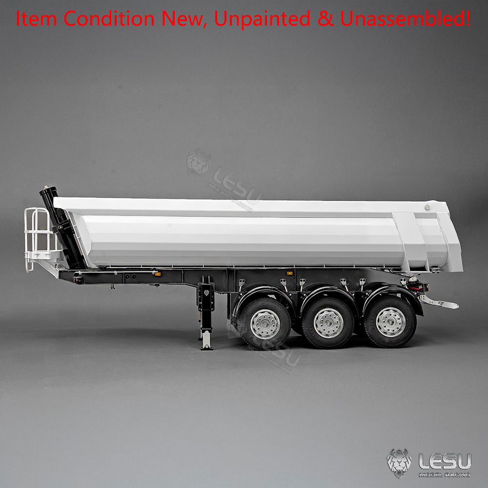 LESU 3Axles Metal 1/14 RC Hydraulic Dump Trailer for TAMIYA Tractor Truck Radio Controlled Lorry Car R620 R770S FH12 Vehicle