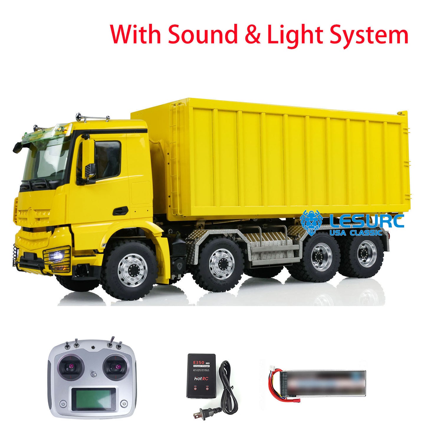 LESU 1/14 8x8 Hydraulic RC Dump Truck Roll On/Off Truck Metal Waste Bin Bucket Tipper Car I6S Radio Control