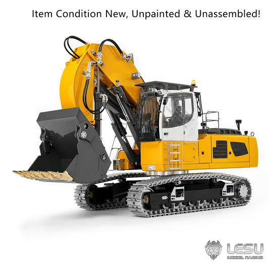 LESU LR956 1/14 Metal RC Hydraulic Front Shovel Excavator B0031 Dual Pumps KIT Digger with 7CH Valve Light System Simulated GPS