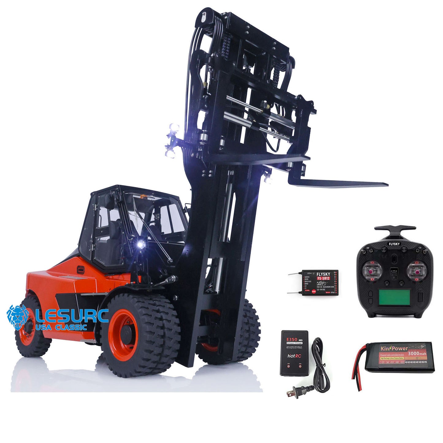 In Stock 1/14 LESU RC RTR Hydraulic Painting Forklift Remote Control Model Aoue-LD160S W/ Light Sound Motor ESC Battery Charger ST8 Radio