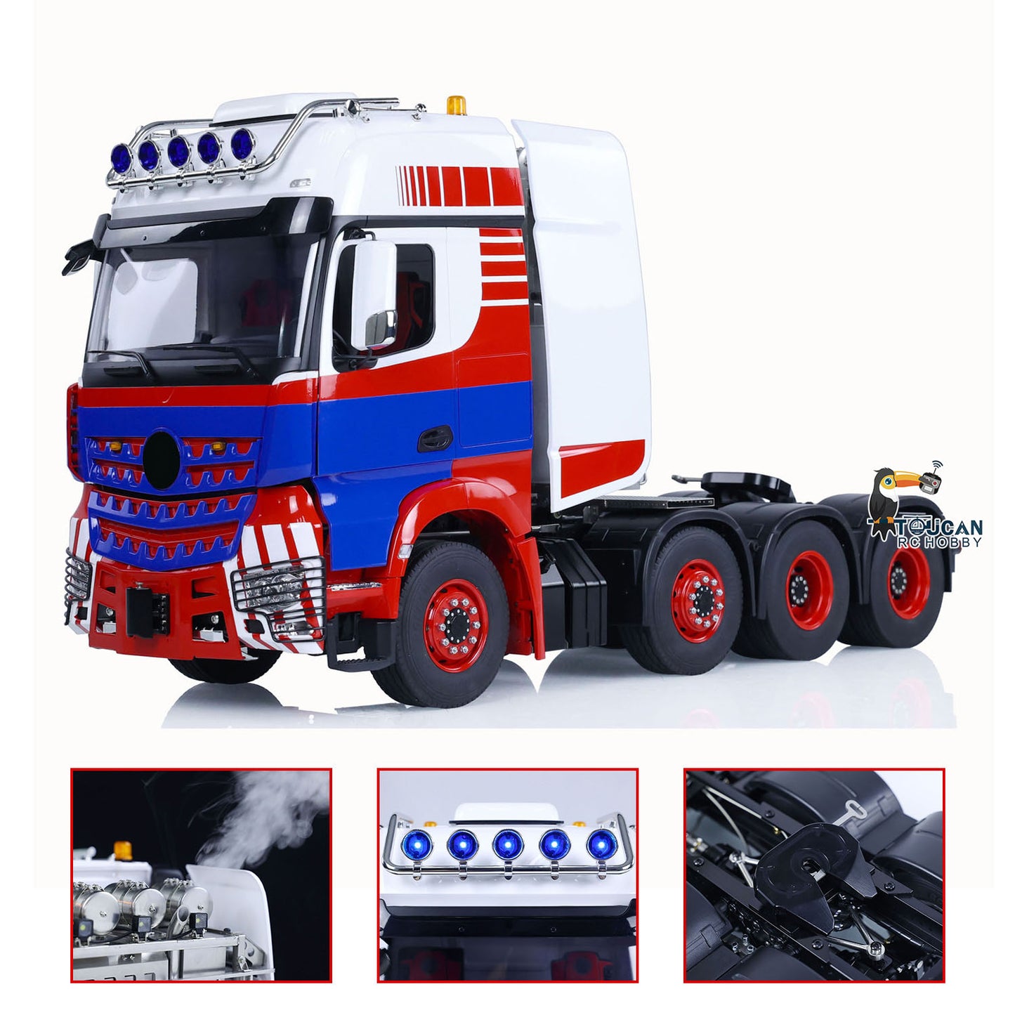 1/14 8x8 LESU RC Tractor Truck Radio Control Construction Vehicle DIY Electric Cars Metal Chassis Smoke Unit Sound 1851 3363