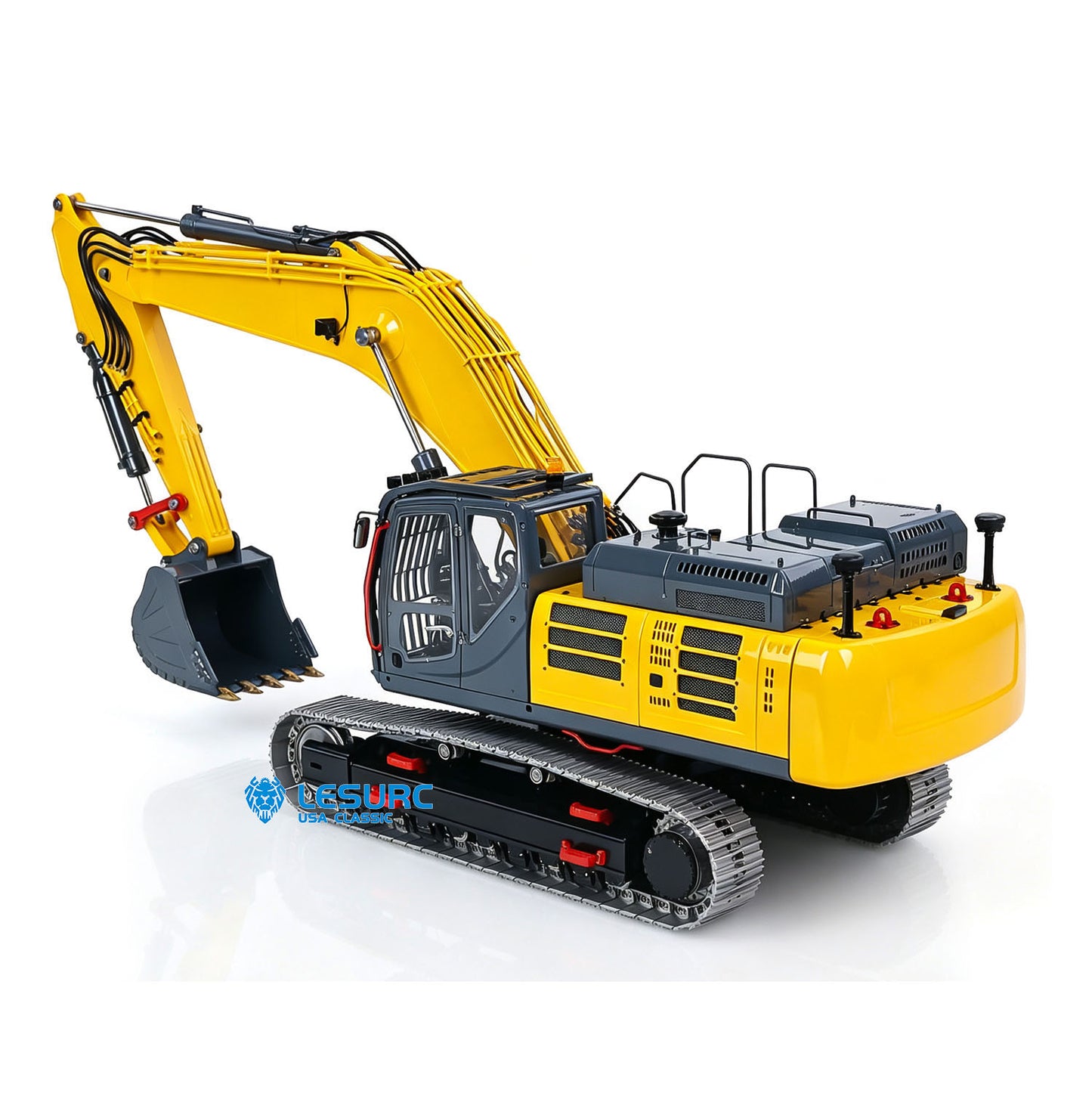 LESU SK500 1/14 Metal Remote Control Hydraulic Excavator B0018 RC Digger with 6 Ways Valve Light System for RC Construction Hobbyists