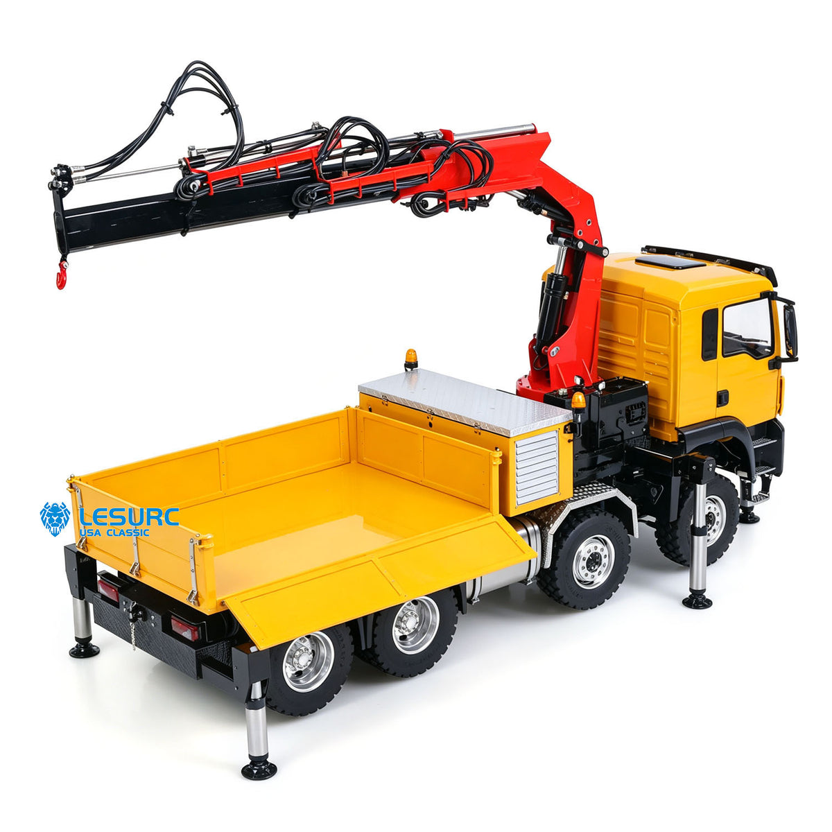LESU 3363 1/14 Metal 6X6/8X8 RC Hydraulic Crane Truck Z0086 Z0082 3Speed Gearbox 7CH Valve 4MPA 6 Outriggers Sound Light Axle Diff Lock