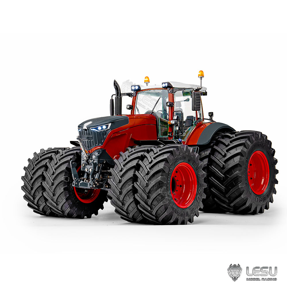 LESU AOUE 1050 4x4 Double Wheeled Farm Truck Metal 1/14 Hydraulic RC Tractor Car Light Smoking Simulation Sound Brushless Motor